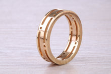 Load image into Gallery viewer, Gents 6 mm wide Chunky Cut Out Yellow Gold Band