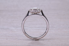 Load image into Gallery viewer, Cushion cut Diamond Halo set Platinum Ring