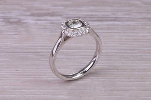 Cushion cut Diamond Halo set Platinum Ring