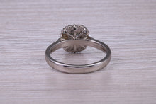 Load image into Gallery viewer, Cushion cut Diamond Halo set Platinum Ring