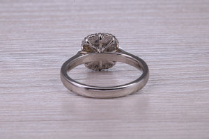 Cushion cut Diamond Halo set Platinum Ring