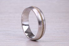 Load image into Gallery viewer, 6 mm Wide 18ct White and Yellow Gold Wedding Band