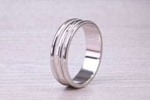 Load image into Gallery viewer, 6 mm Wide White Gold Patterned Wedding Band