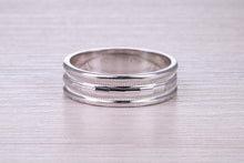 Load image into Gallery viewer, 6 mm Wide White Gold Patterned Wedding Band