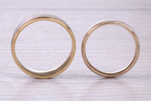 Load image into Gallery viewer, Matching Bridal His and Hers White and Yellow Gold Wedding Band