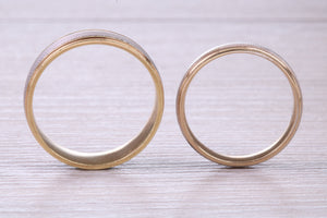 Matching Bridal His and Hers White and Yellow Gold Wedding Band