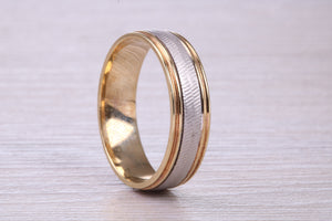 Matching Bridal His and Hers White and Yellow Gold Wedding Band