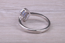 Load image into Gallery viewer, Absolutely Beautiful Blue Sapphire and Halo set Diamond 18ct White Gold Ring