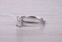 Load image into Gallery viewer, 0.70 carat Emerald Cut Natural Diamond set Platinum Solitaire, GIA Certified