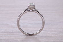 Load image into Gallery viewer, 0.70 carat Emerald Cut Natural Diamond set Platinum Solitaire, GIA Certified