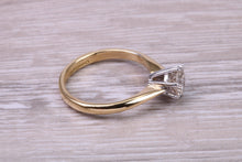 Load image into Gallery viewer, 65 Points Natural Round cut Diamond set 18ct Yellow Gold and Platinum Solitaire