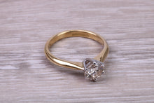 Load image into Gallery viewer, 65 Points Natural Round cut Diamond set 18ct Yellow Gold and Platinum Solitaire