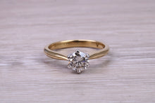 Load image into Gallery viewer, 65 Points Natural Round cut Diamond set 18ct Yellow Gold and Platinum Solitaire