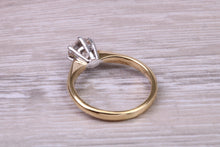 Load image into Gallery viewer, 65 Points Natural Round cut Diamond set 18ct Yellow Gold and Platinum Solitaire