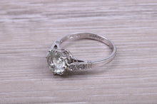 Load image into Gallery viewer, 1.50ct Green Amethyst and Diamond set Platinum Ring