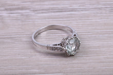 Load image into Gallery viewer, 1.50ct Green Amethyst and Diamond set Platinum Ring