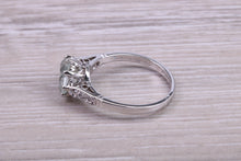 Load image into Gallery viewer, 1.50ct Green Amethyst and Diamond set Platinum Ring