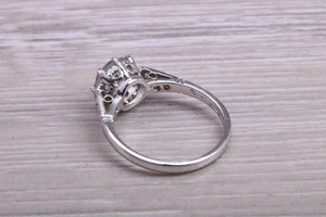 1.50ct Green Amethyst and Diamond set Platinum Ring