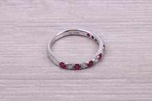 Load image into Gallery viewer, Stunning Ruby and Diamond set 18ct White Gold Eternity Ring