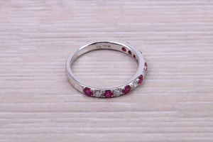 Stunning Ruby and Diamond set 18ct White Gold Eternity Ring