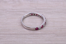 Load image into Gallery viewer, Stunning Ruby and Diamond set 18ct White Gold Eternity Ring