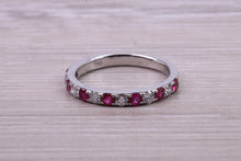 Load image into Gallery viewer, Stunning Ruby and Diamond set 18ct White Gold Eternity Ring