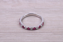 Load image into Gallery viewer, Stunning Ruby and Diamond set 18ct White Gold Eternity Ring