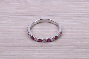 Stunning Ruby and Diamond set 18ct White Gold Eternity Ring