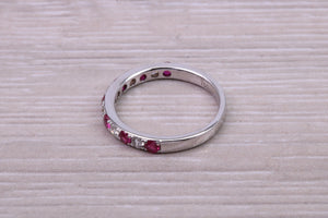 Stunning Ruby and Diamond set 18ct White Gold Eternity Ring