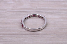 Load image into Gallery viewer, Stunning Ruby and Diamond set 18ct White Gold Eternity Ring