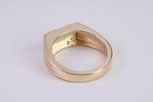 Load image into Gallery viewer, Chunky Diamond set Solid Yellow Gold Signet Ring