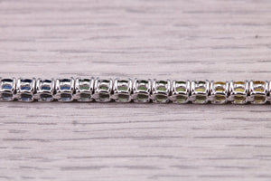 Five carats Multi Coloured Natural Sapphire set Solid White Gold Tennis Bracelet, All Real Rainbow Coloured Sapphires, British Hallmarked