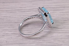 Load image into Gallery viewer, Large 4.57 carat Aquamarine and 0.60ct Diamond set 18ct White Gold Ring